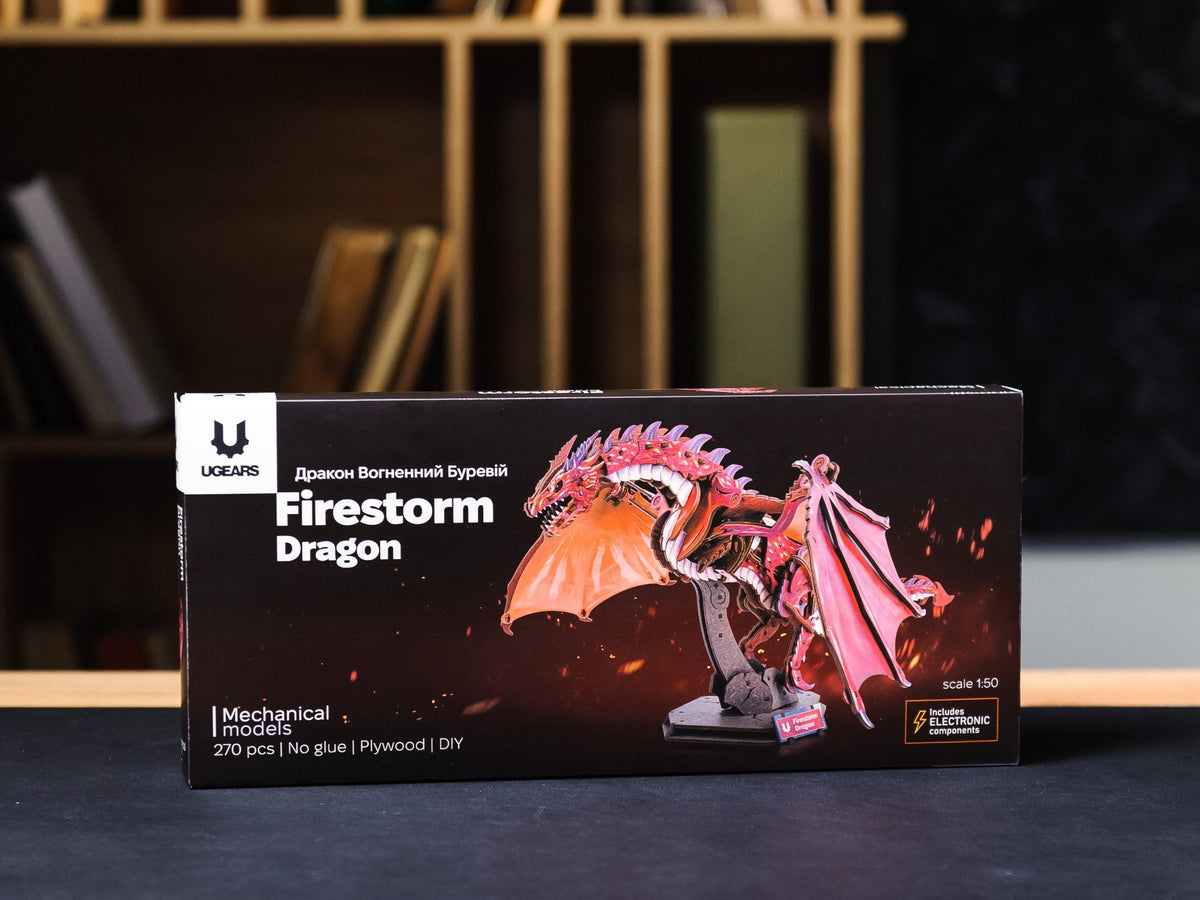 Feuersturm Drache – Verpackung mit Modell